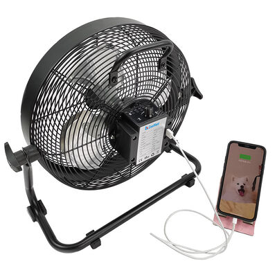 크쿨벤트 K12DF 산업적이 바닥 팬들 DC 재충전 포터블 12 인치는 / 검정색을 노랗게 합니다